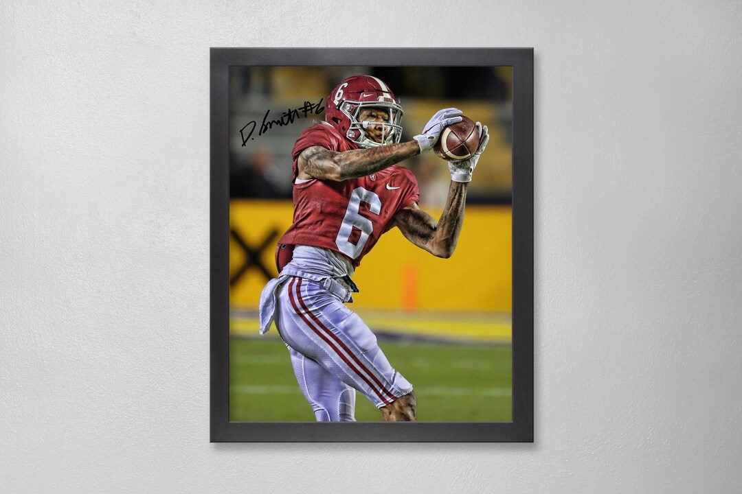 Devonta Smith Alabama Crimson Tide Poster Art Autographed NCAA 4x6, 5x7 ...