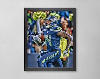 DK Metcalf Seattle Seahawks Poster Art Autographed NFL 4x6, 5x7, 8x10, 9x12, 11x14, 16x20, 18x24, 24x36 Personalized Gifts for  Birthday