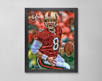 Steve Young Autogrammed Style Poster: San Francisco 49ers NFL Personalisierte Kunst