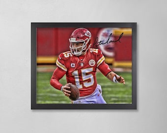 Patrick Mahomes Autographed Style Poster: Kansas City Chiefs NFL Personalized Art