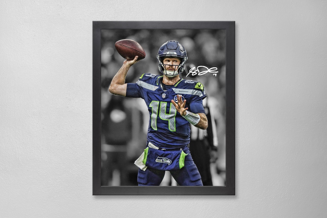 Sam Darnold Seattle Seahawks Poster Art Autographed NFL 4x6, 5x7