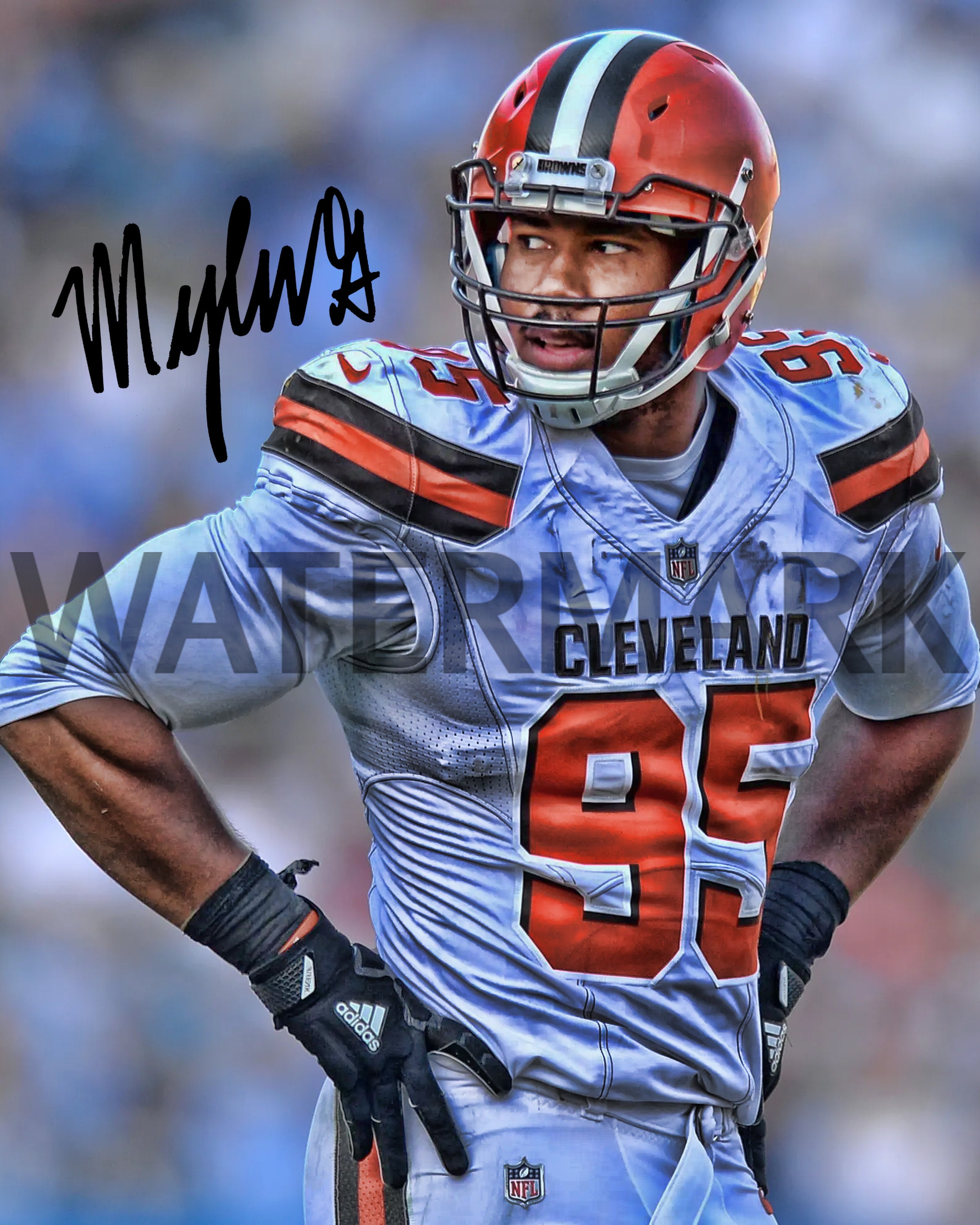 Myles Garrett Cleveland Browns Poster Art Autographed NFL 4x6, 5x7 ...