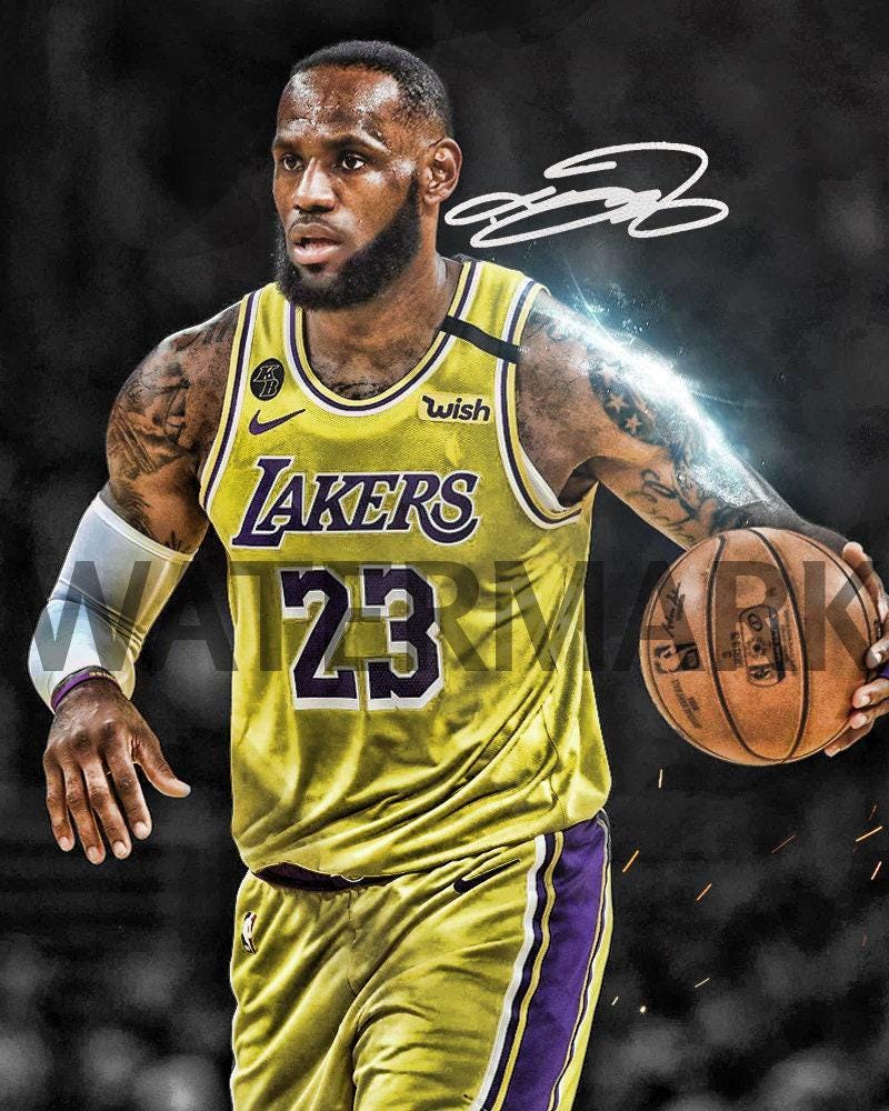 lebron james autographed poster