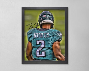 Jalen Hurts Autographed Style Poster: Philadelphia Eagles NFL Personalized Art