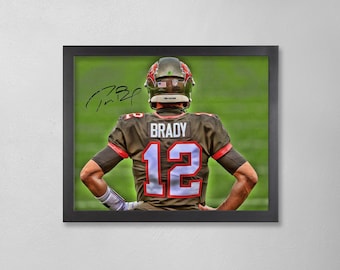 Tom Brady Autogrammed Style Poster: Tampa Bay Buccaneers NFL Personalisierte Kunst