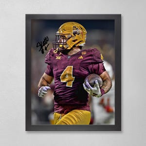 Cam Skattebo Arizona State Sun Devils Poster Art Autographed NCAA 4x6, 5x7, 8x10, 9x12, 11x14, 16x20, 18x24, 24x36 Personalized Gifts Bday