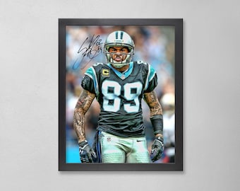 Póster autografiado de Steve Smith: Arte personalizado de los Carolina Panthers de la NFL