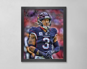 Póster autografiado de Budda Baker: Arte personalizado de los Arizona Cardinals de la NFL