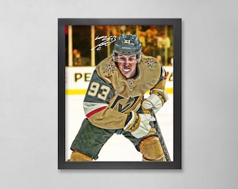 Plakat z autografem Mitcha Marnera: Spersonalizowana sztuka Vegas Golden Knights NHL