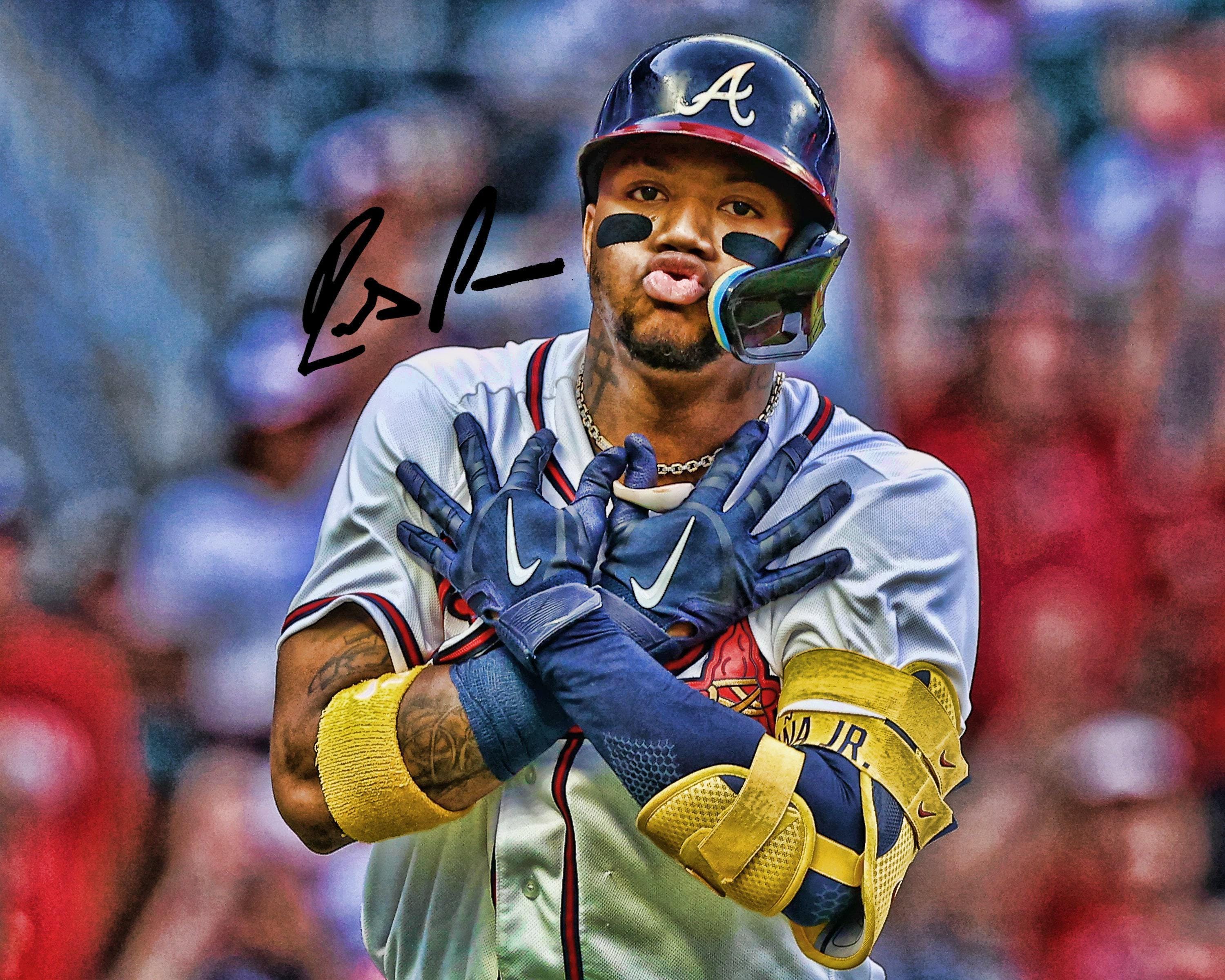 Ronald Acuña Jr Autographed Style Poster: Atlanta Braves MLB ...