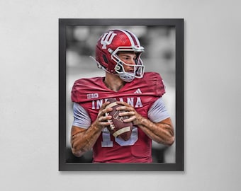 Fernando Mendoza Indiana Hoosiers Poster Art Autographed NCAA 4x6, 5x7, 8x10, 9x12, 11x14, 16x20, 18x24, 24x36 Personalized Gifts  Birthday