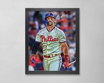 Poster autografato di Bryce Harper: Philadelphia Phillies MLB - Opera d'arte personalizzata