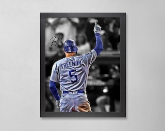 Póster autografiado de Freddie Freeman: Arte personalizado de los Dodgers de Los Ángeles de la NFL