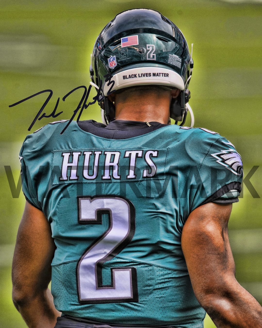 Jalen Hurts Philadelphia Eagles Autographed RP 4x6 5x7 8x10 Etsy