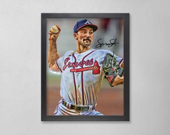 Póster autografiado de Spencer Strider: Arte personalizado de los Atlanta Braves de la MLB