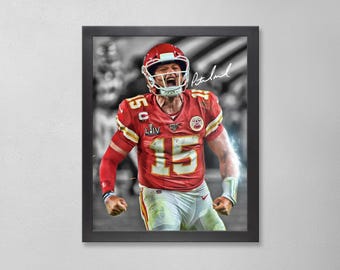 Patrick Mahomes Autographed Style Poster: Kansas Chiefs NFL Personalized Art