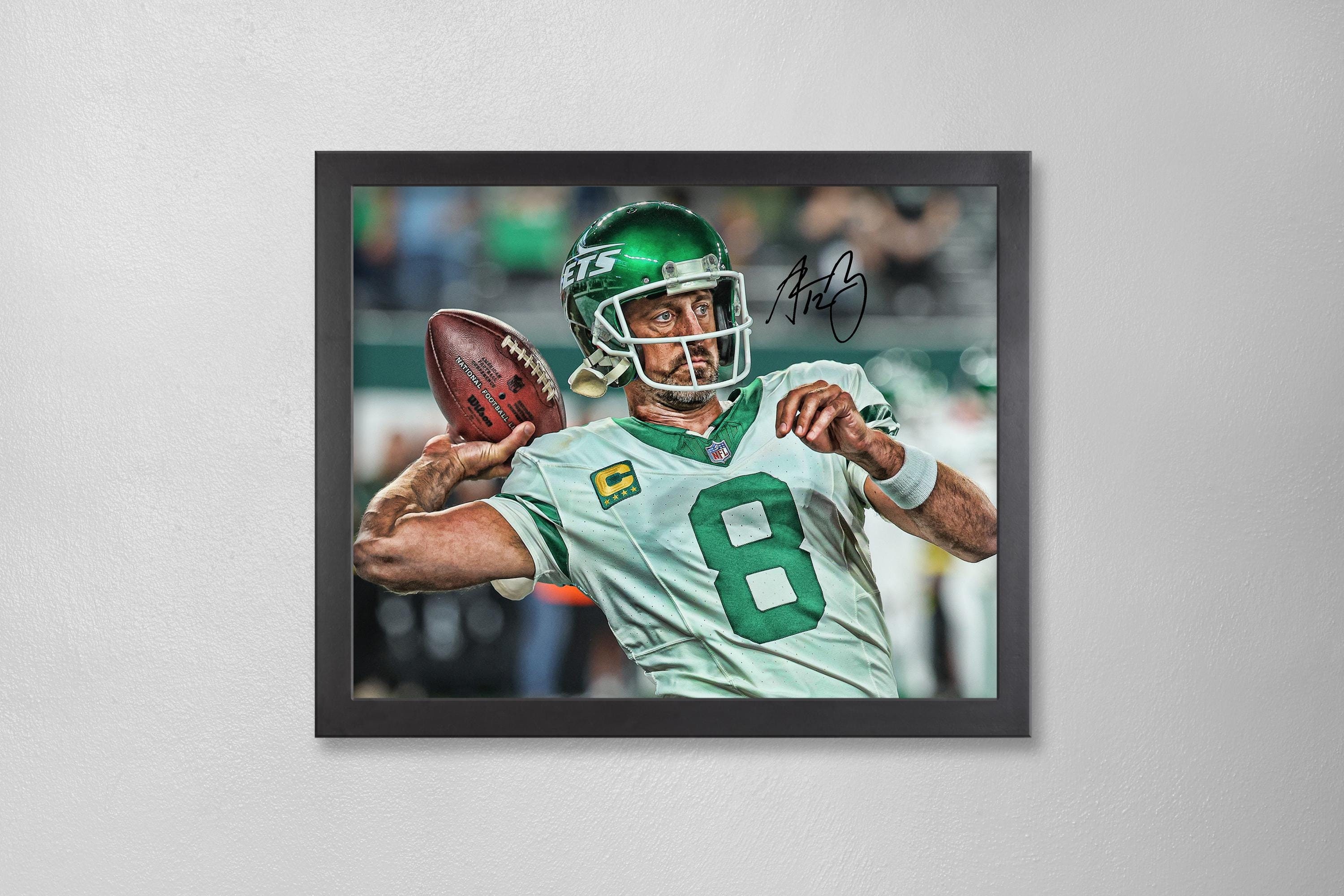 Aaron Rodgers New York Jets Poster Art Autographed NFL 4x6, 5x7, 8x10, 9x12, 11x14, 16x20, 18x24, 24x36 Personalized Gifts for  Birthday