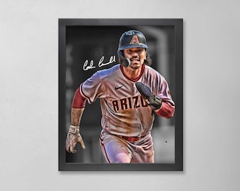 Póster autografiado de Corbin Carroll: Arte personalizado de los Arizona Diamondbacks de la MLB