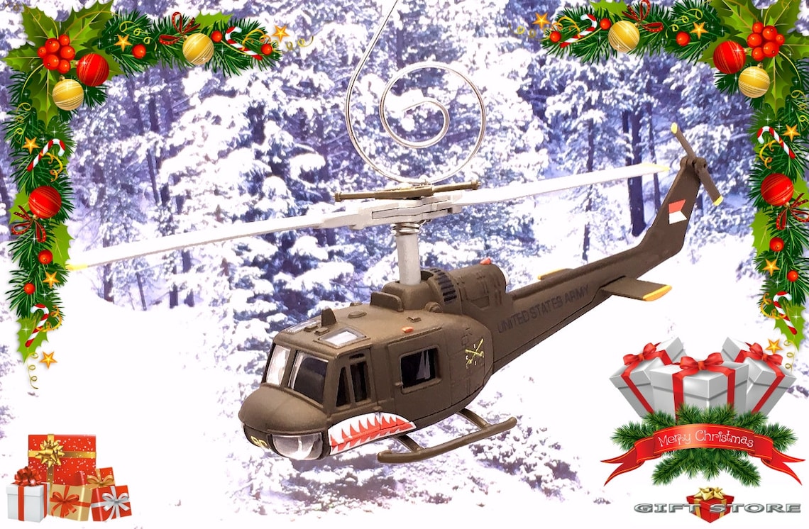 Rare Christmas Tree ornament Helicopter bell huey UH1 Etsy