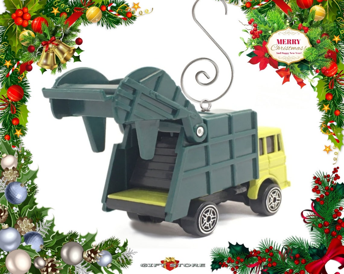 Christmas Ornament Green Heil Trash Truck Garbage Refuse Waste Etsy