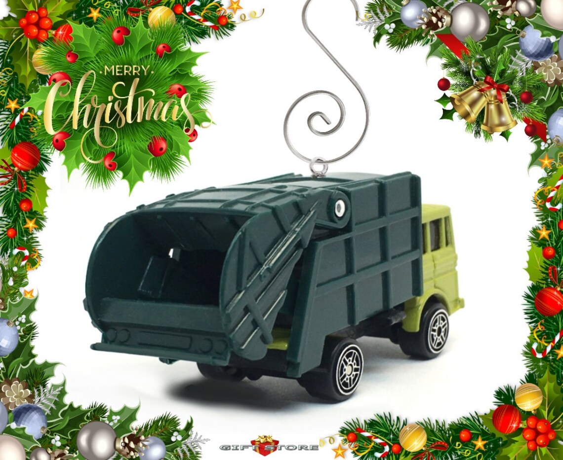 Christmas Ornament Green Heil Trash Truck Garbage Refuse Waste Etsy