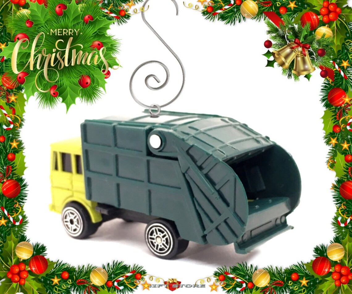 Christmas Ornament Green Heil Trash Truck Garbage Refuse Waste Etsy
