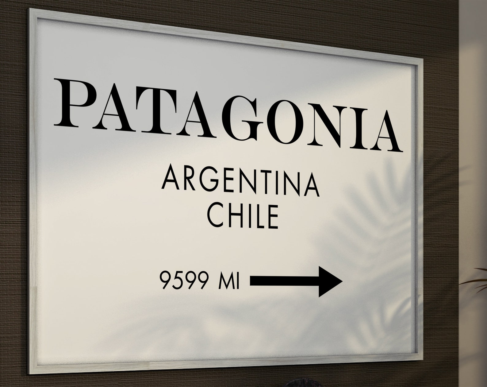 Patagonia Sign Print Argentina Chile Decor Mileage Wall | Etsy