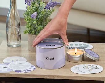 Mindfulness Cards and Scented Candle Gift, Wellbeing Gift, Affirmation Cards & Mindful Candle, self-care gift, thank you gift, positivity