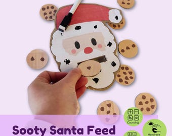 Feed Santa | Printable PDF | Downloadable Template | Number Recognition and Counting Learning Activity For Preschoolers