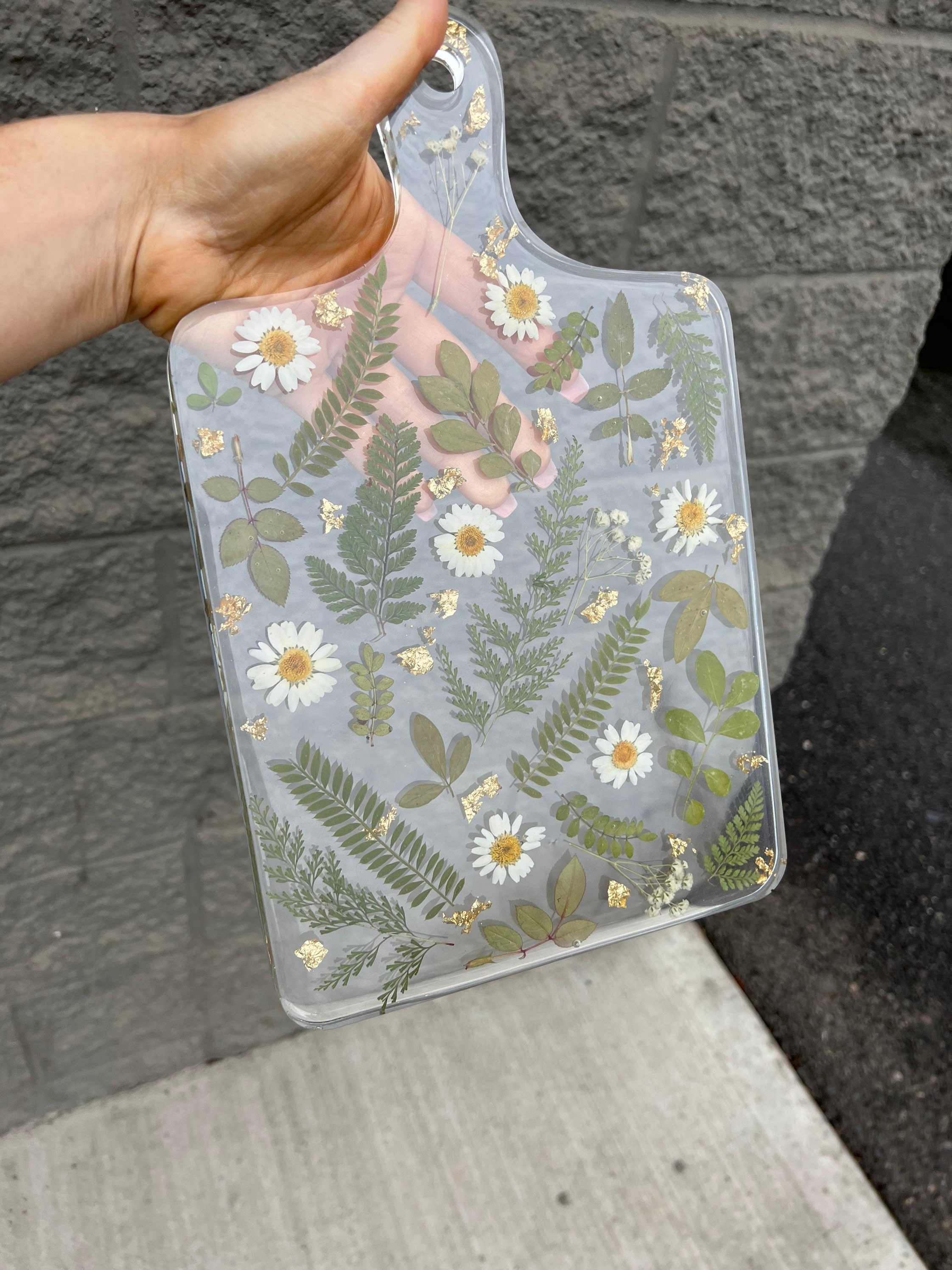 Home & Living Decorative Trays Deocorative resin Flower cutting board