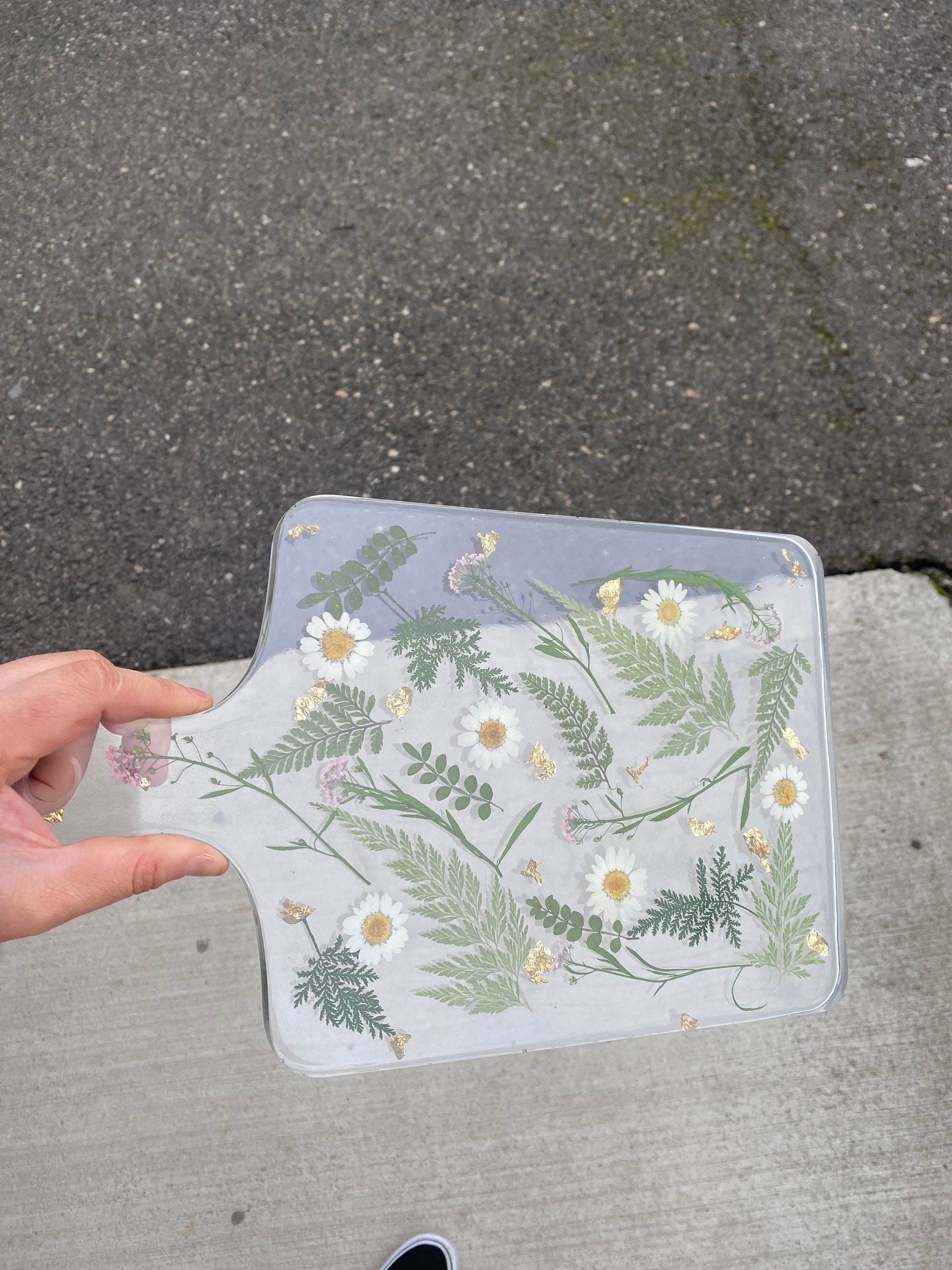 Flower Resin Cutting Board Charcuterie Board Serving Board Etsy