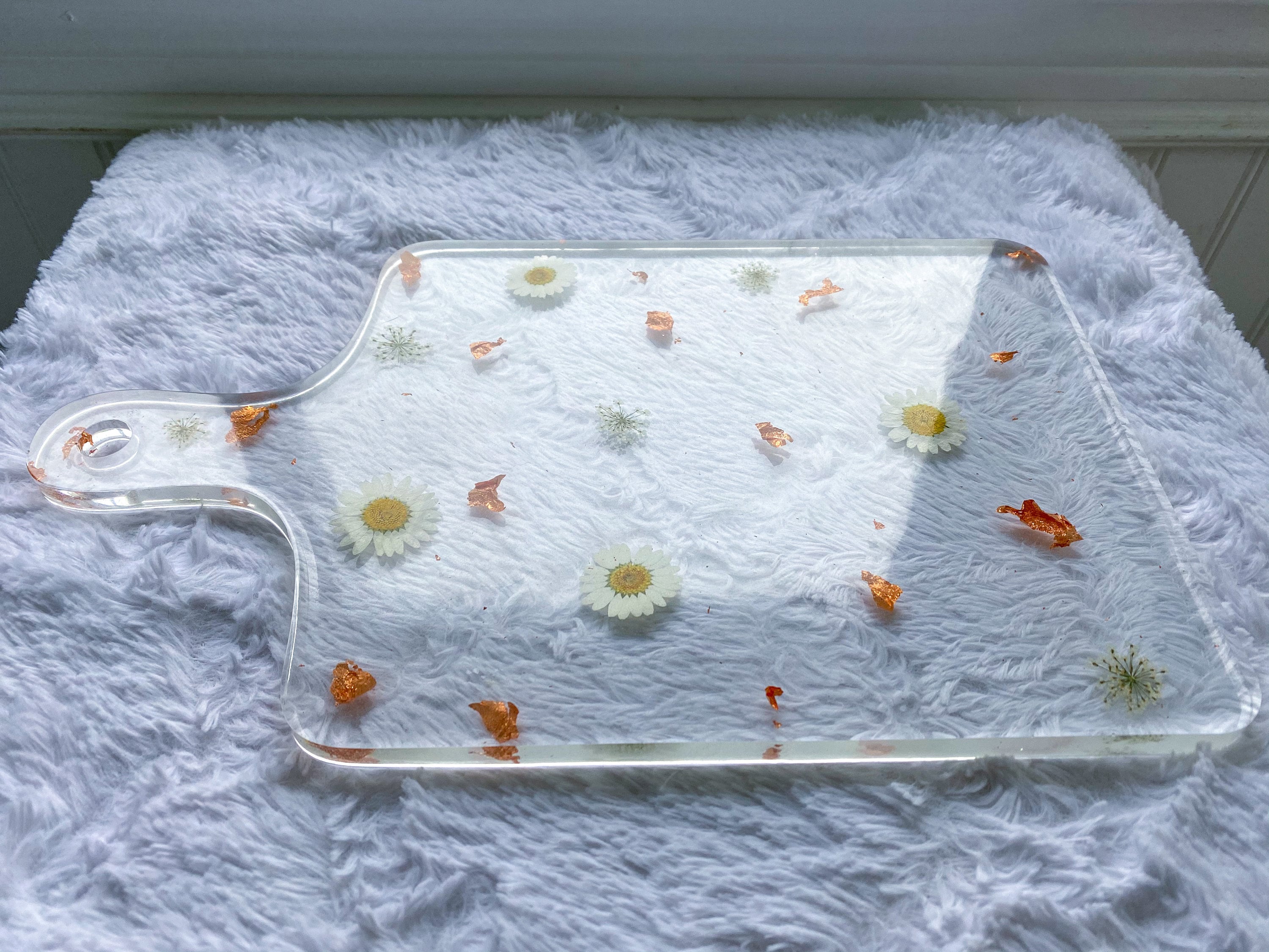 Flower Resin Cutting Board Charcuterie Board Serving Board Etsy