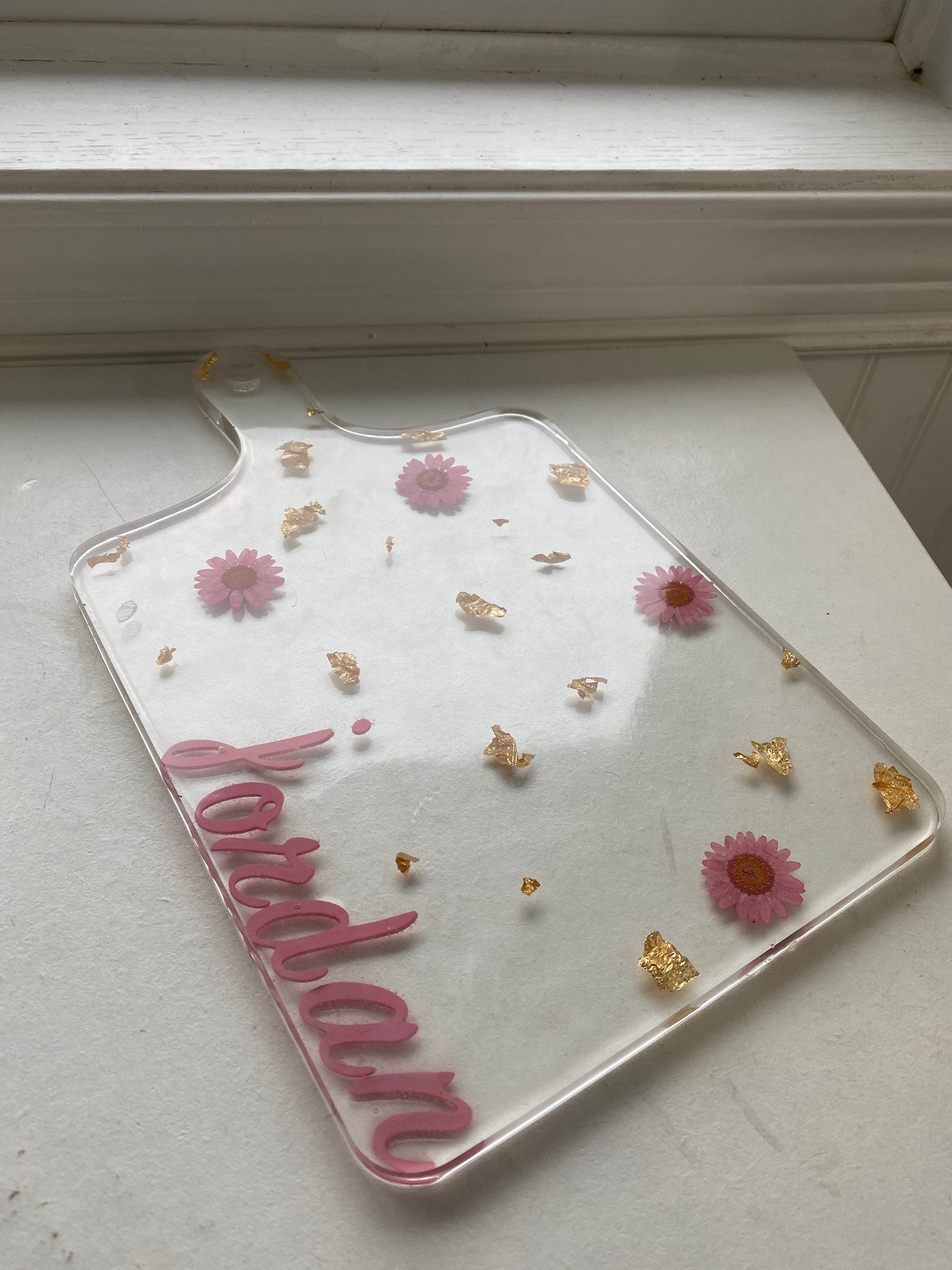 Flower Resin Cutting Board Charcuterie Board Serving Board Etsy