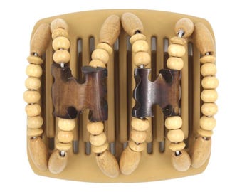 African Butterfly Chameleon Hair Comb - Stones & Bones Blonde 45 (Medium)