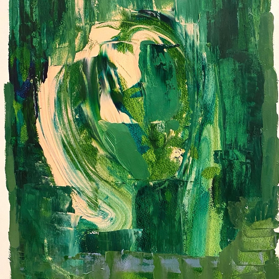 Green Escape Painting on A2 Watercolour Paper 59.4 X 42 Cm Etsy