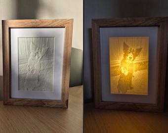 Marco de caja de sombra para fotografía Lithopane