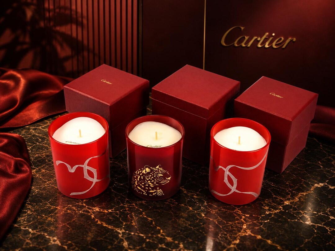 Set of 3 Cartier Panthère Scented Candles New Old Stock Made in