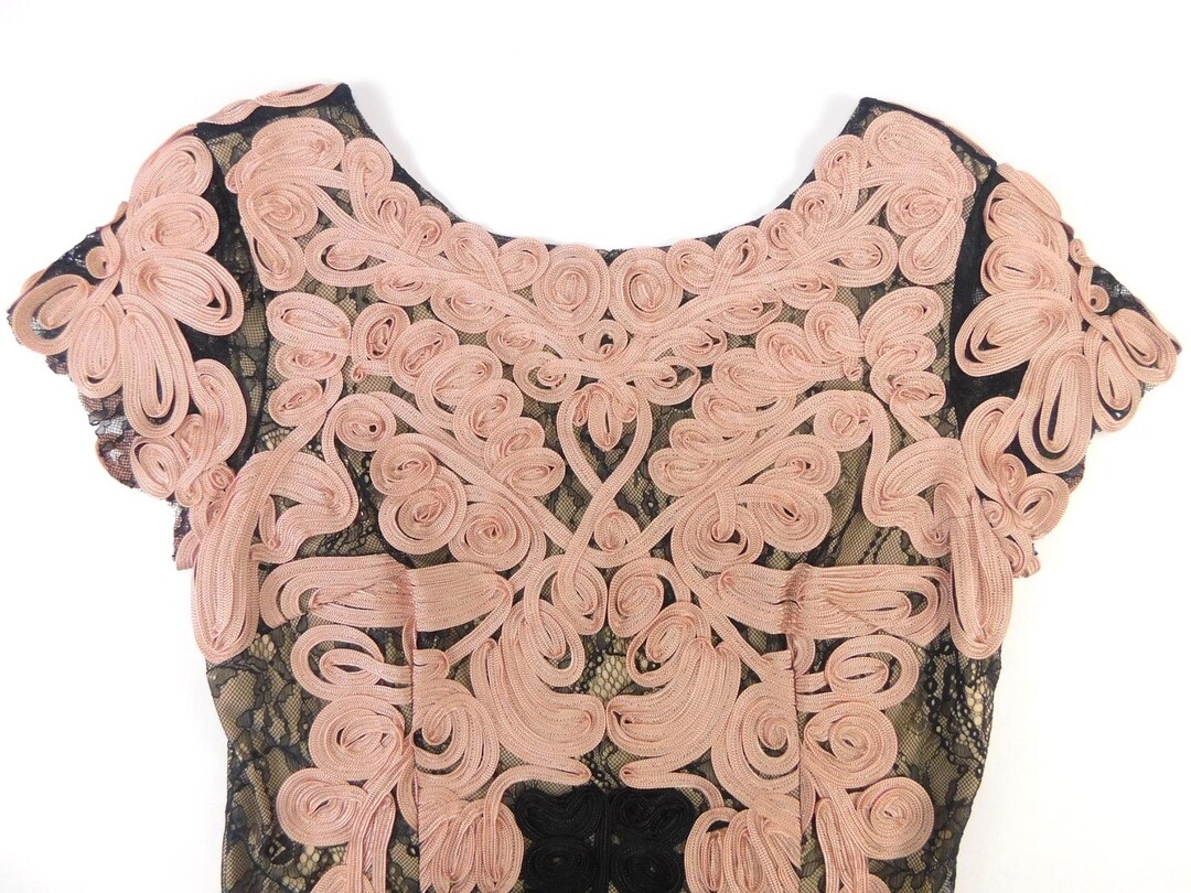Lace Cocktail Evening Gown: JS Collections Pink Sheath Dress