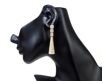 14K Yellow Gold Diamond Drop Earrings - 5.85 ctw Dangle Jewelry