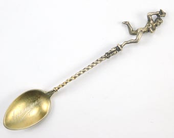 Vintage Souvenir Spoon, Dutch 835 Silver, 4 3/8 Inches Length