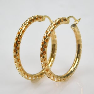 14K Yellow Gold Hoop Earrings
