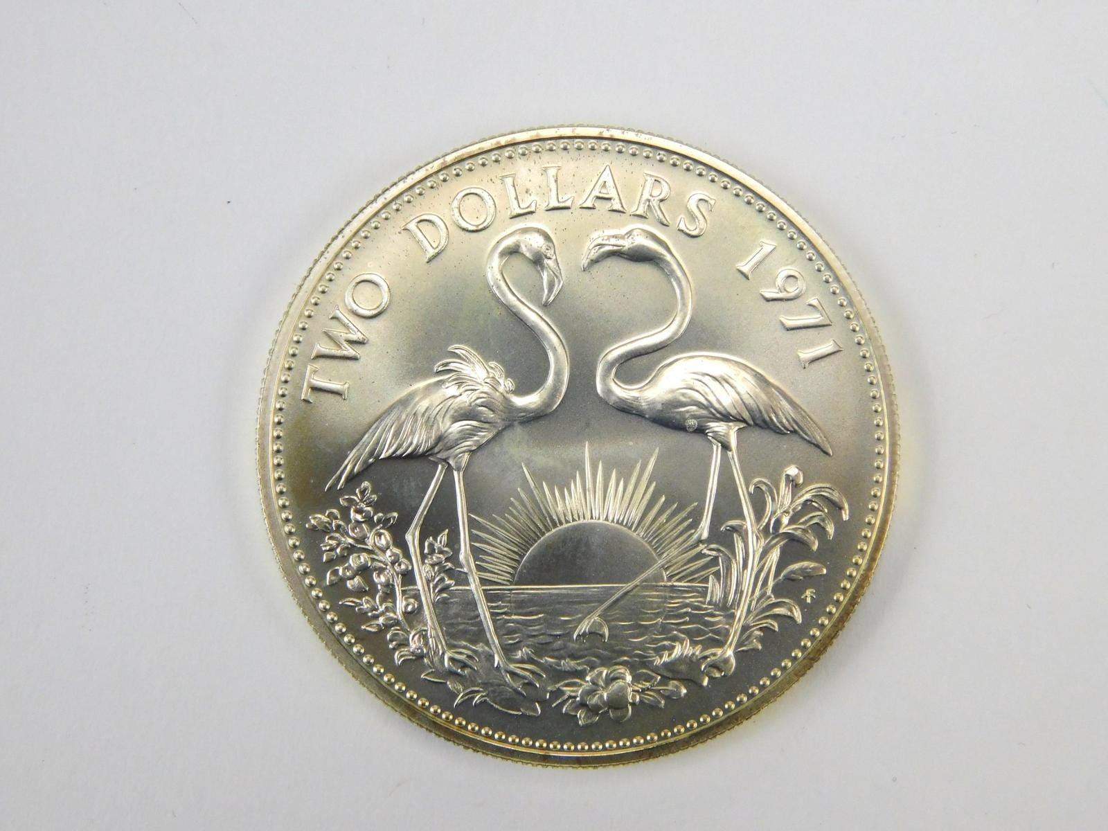 1971 Bahama Bahamas Islands Franklin Mint Sterling Silver 2 Dollar