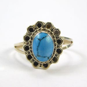 Vintage Mexican Mexico Sterling Silver 925 Ring Blue Stone Jewelry