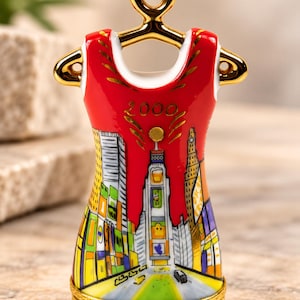 Atelier Limoges France Times Square 2000 Robe du Millénaire New York Boîte à bijoux MJP