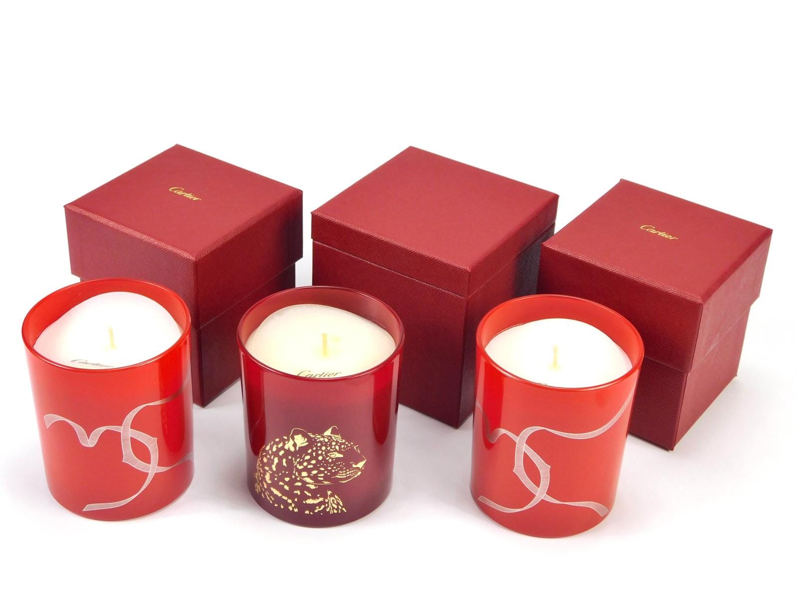 キャンドル Cartier Bougie Candle Cartier Panthère Scented Candle Set: Bougie Parfume NOS - Etsy