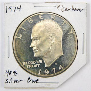 1974 US 40% Silver Eisenhower 1 Dollar Coin