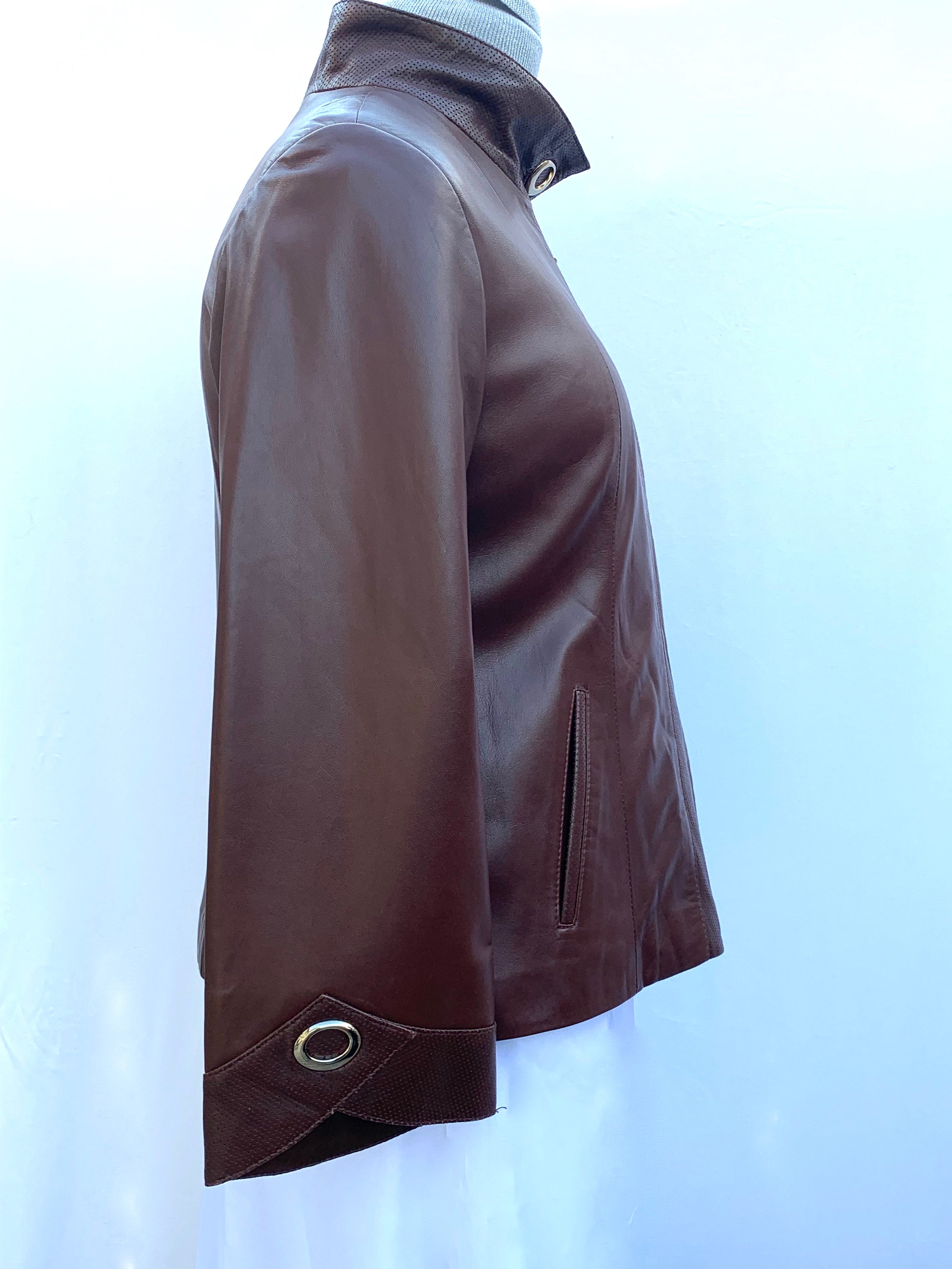 New Genuine Leather Lambskin Brown Women's Designers Bell Shaped Jacket ...