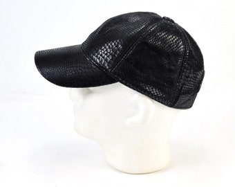 Gorgeous Leather Cap Genuine Black Python Snake Skin Pattern Baseball Cap Leather Men's Hat Sizes S M L XL