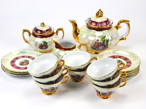 Madonna MTK Tohku Japan 18pc Fine Porcelain Tea Coffee Set Plate