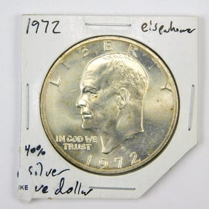 1972 US 40% Silver Eisenhower 1 Dollar Coin